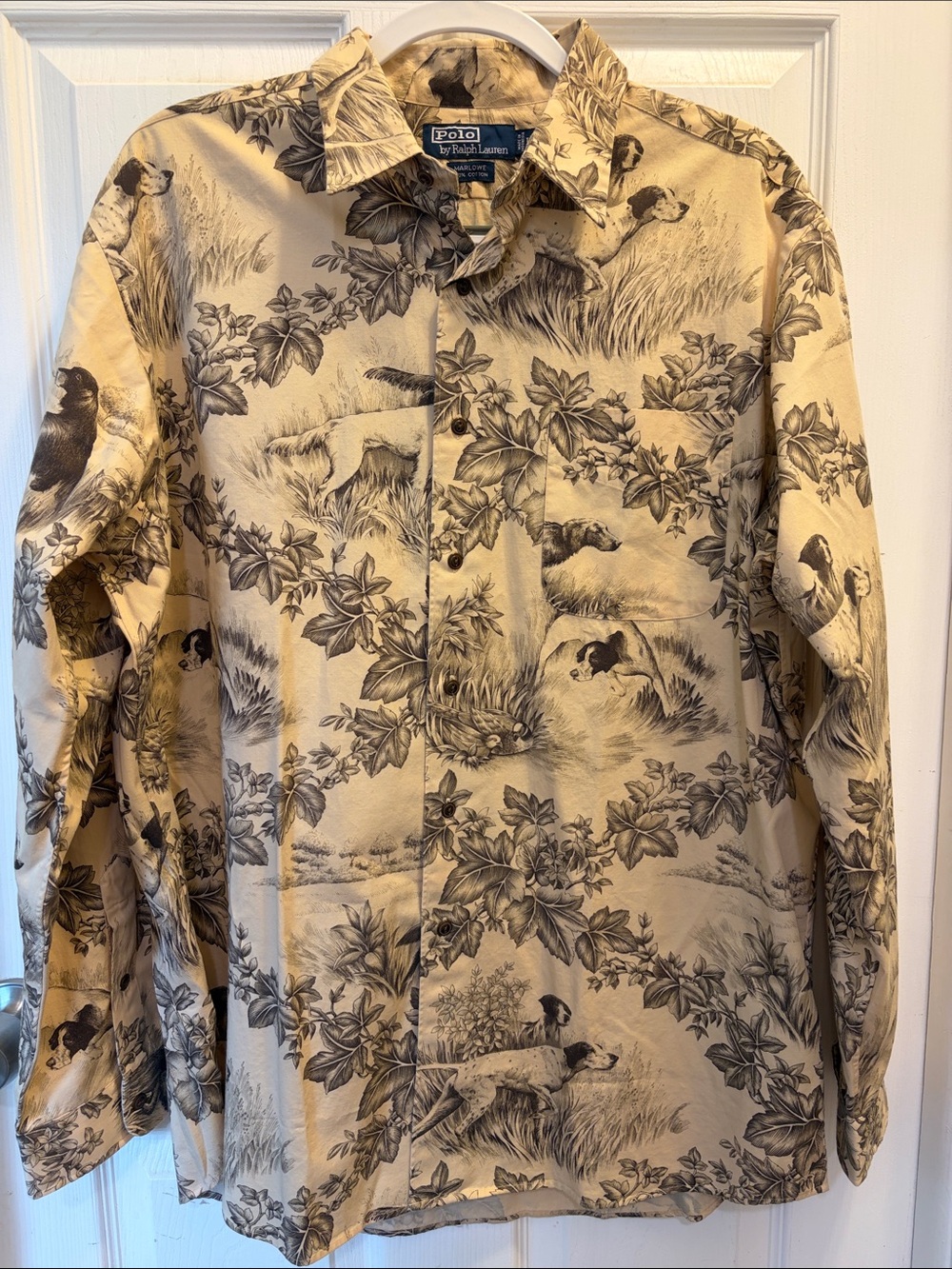 Polo by Ralph Lauren Beige Toile-Print Lightweight Shirt Jacket